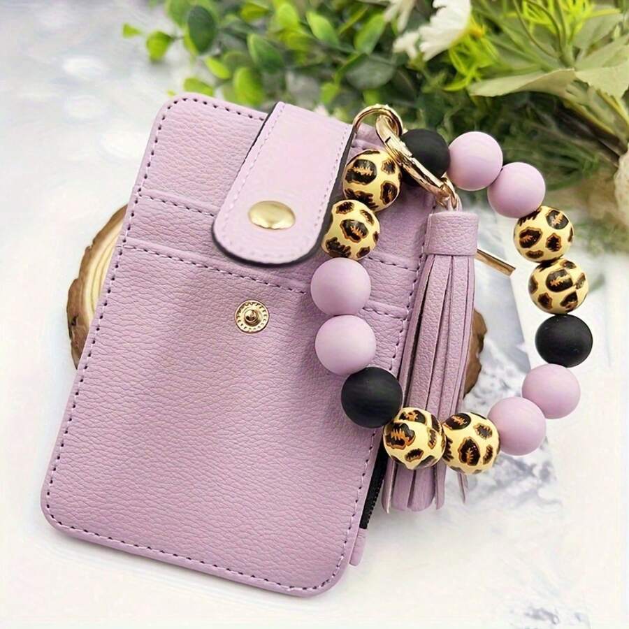 A Card Holder, ID Holder, Wallet, Keychain - A Gift For Mom Or Friends - 997-卡其色 - 查看 1