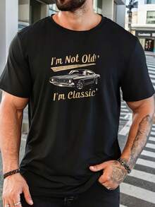 Men's Vintage Muscle Graphic Summer Casual Short Sleeve Shirt - Black - View 2