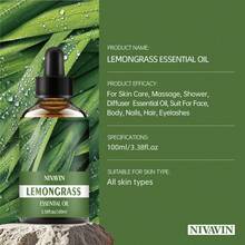 30ml/60ml/100ml Lemongrass Essential Oil, Pure Plant Extract, Long-Lasting Fragrance, Suitable For Air Freshening, Use With Diffuser, DIY, Holiday Atmosphere, Halloween/Christmas Gift - Lemongrass - View 11