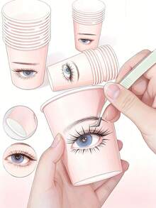 2/10/20/30Pcs Disposable Eyelash Extension Cups, Lash Grafting Display Holder Training Cups, Paper Lash Practice Tools For Salon Students Beginners - Multicolor - View 1