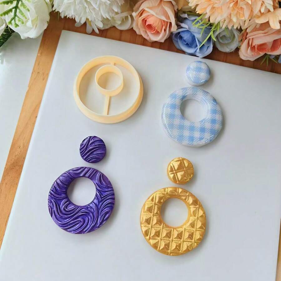 1 chiếc khuôn cắt đất sét polymer hình tròn rỗng kiểu Bohemian, khuôn đất sét polymer độ chính xác cao, khuôn cắt đất sét nhựa làm khuyên tai và trang sức cho đồ trang sức DIY và đồ thủ công. - trái cam - Xem 1