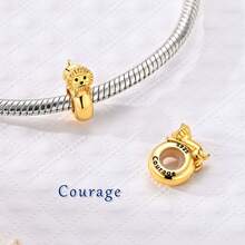 Set Of 1 Silver-Plated Gold-Tone Rubber Stopper Clasps Featuring Small Tiger, Leopard, And Lion Designs. Original Sporty Design Suitable For DIY Bracelets And Necklaces. Exquisite Zirconia-Embellished Pendant Chains And Accessories For Creating Unique Jewelry. Vibrant Sports Fan Theme, Perfect For Both Crafting Projects And Everyday Wear. - Gold - View 9