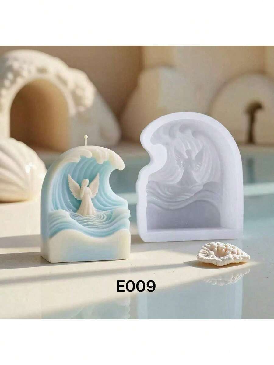 Khuôn silicon hình thiên thần để tự làm nến thơm hình thiên thần sóng, khuôn nến thạch cao 3D. - Thiên thần - Xem 1