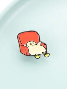 1 Pc Slouchy Duck On Couch Enamel Pin, Unique Fashion Accessory, Perfect Gift Idea, Durable & Stylish Design, Ideal For Collectors - Multicolor - View 6