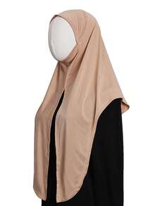 1pc Women's Solid Color Simple Versatile Jersey Instant Hijab, Breathable Elastic Pullover Hijab For Quick And Easy Wear, Spring/Summer, Holiday, Travel Essential - Multicolor - View 7