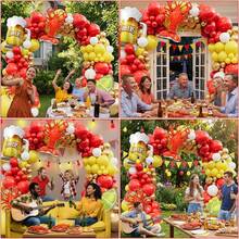 Dieses 139-teilige -Ballonbogen-Kranz-Set enthält rote, gelbe und goldene Latexballons und ist perfekt für Hummerpartys, Geburtstagspartys, Gender-Reveal-Partys, Taufpartys und Babyparty-Dekorationen. - Übersicht 5
