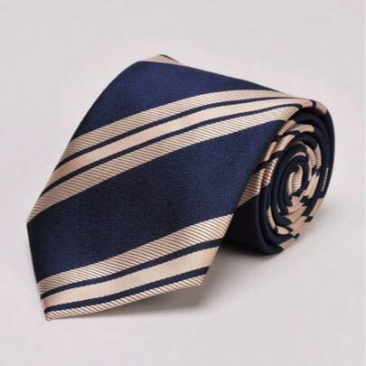 Cà vạt nam công sở, chất liệu vải polyester chéo, phụ kiện vest trang trọng.