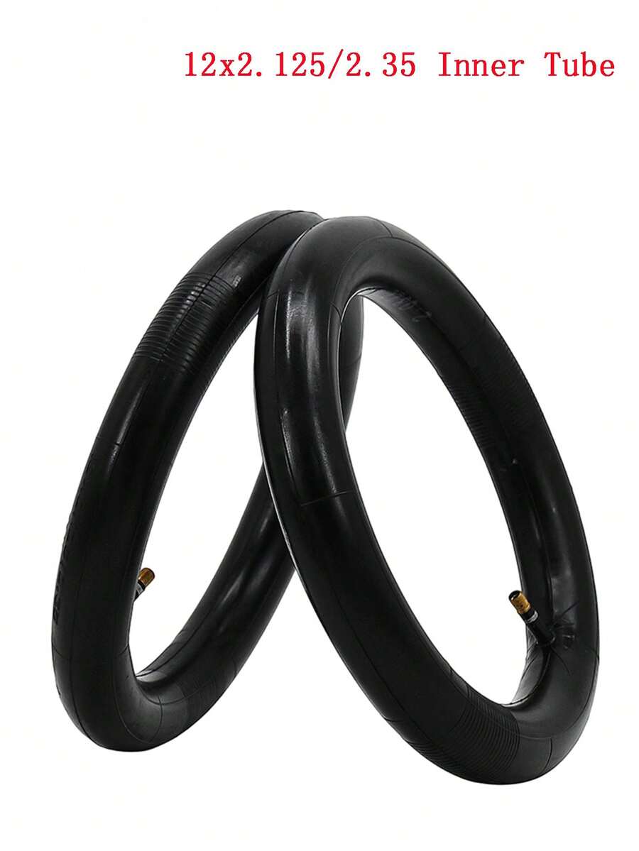 2 ruột săm xe đạp dày dặn bằng cao su butyl kích thước 12x2.125/2.35 inch, có van góc, thích hợp thay thế cho xe điện, xe đạp và các phương tiện di chuyển khác. - 12 x 2,125 / 2,35 - Xem 1