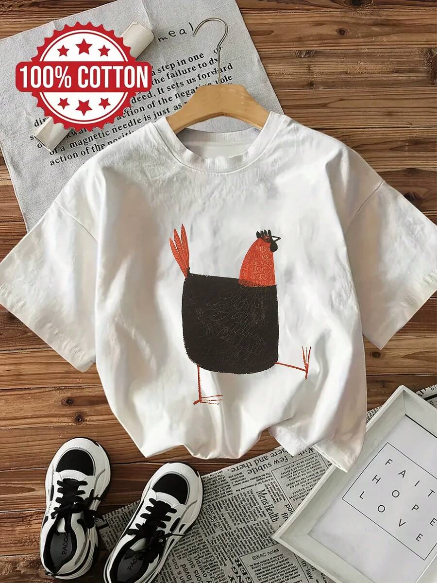 Short-Sleeved T-Shirt With A Pure Round Neck