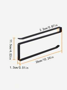 1 pieza Estante de almacenamiento de pañuelos de cocina de hierro sin perforación, estante de almacenamiento colgante minimalista negro para el hogar - Multicolor - Ver 5