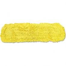 Repuesto de cabezal de mopa de piso de algodón Trapper de 36 pulgadas de color amarillo para mantenimiento de limpieza en escuelas, comedores y edificios de oficinas - A - Ver 1