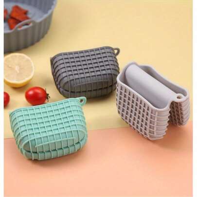 2pcs Silicone Pot Holders, Non-Slip Textured Surface, Thick Heat Resistant Design, Suitable For Kitchen Use, Pot Handle Protector, Essential Kitchen Accessory