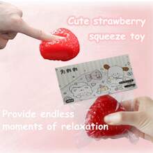 New Strawberry  Shaped Squeeze And Release Toys, Slow Rebound Release Toys, Casual Holiday Gifts, High Aesthetic Dopamine Colors- Soft And Slow Back,Sticky Stress Relief Toy,Cute Stuff,Travel Portable Fidget Squeeze Toys,Squishy,Perfect For All Ages Austism,Ideal Holiday Gifts,Fun Cute Gift,Birthday Gifts,Easter Gifts,Halloween Gifts,Christmas Gifts,Christmas Stocking Fillers,Party Bag Fillers - Strawberry squishy - 查看 4