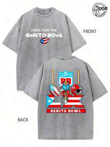 Woocky Rapper DeBi TiRAR MaS FOTOS DTMF Graphic, BadBunny Here Benito Bowl-Shirt, BadBunny Fans Need This-Shirt 2026 Benito Bowl,Retro Washed-Shirt Double Sided Printed (230 Cotton-Shirt), Fashionable Daily Casual Sportswear, Mens Clothes,Essential Shirt Fans,Y2k Clothes,Streetwear - Xám - Xem 1