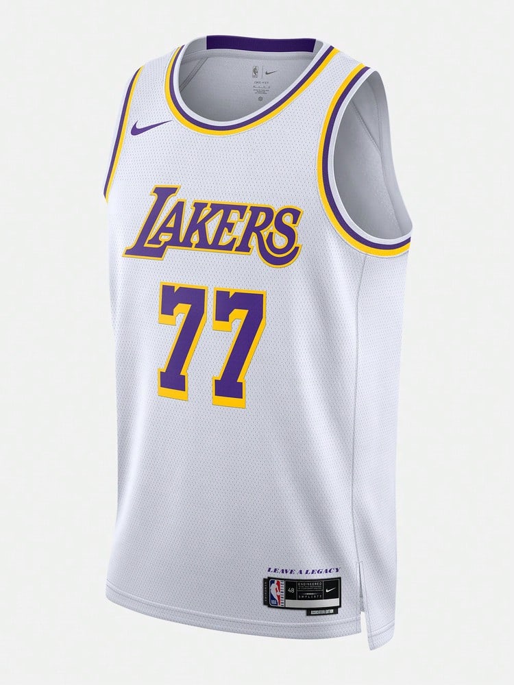 洛杉磯湖人隊勒布朗詹姆斯 (LeBron James) Association EditionNike Dri-FIT NBA Swingman Jersey 男子速乾球衣 - 白色 - 查看 1