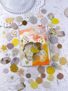 50pcs/Pack Creative Polka Dot Asymmetrical Round Stickers, Scrapbooking DIY Decoration Scrapbook Supplies - Scattered Dots - View 13