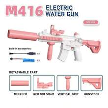 Electric Water Gun For Kids,Automatic Squirt Guns For Boy & Girl Adults Water Blaster,Spray Distance Up To 32ft ,Waterblaster,Pink& Blue,62cm Plastic Toy. - M416-blue - View 5