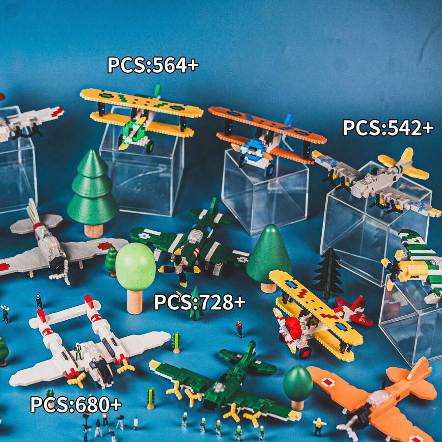 2026年新款P51野马战斗轰炸机模型，航空航天纪念玩具积木礼品