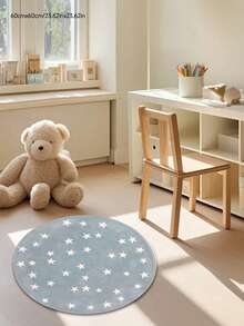 1 pieza Alfombra de área para niños de alta calidad de lana sintética, alfombra de piso suave para sala de juegos, lavable a máquina, disponible en varios tamaños, alfombra decorativa con diseño creativo, alfombra con diseño de arcoíris - Multicolor - Ver 9