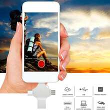 Ổ USB Flash Drive 4 trong 1 2TB, Thẻ nhớ, Thiết bị lưu trữ ngoài, Tương thích với điện thoại thông minh/iPod/máy tính/IOS & Android/PC - Xem 6