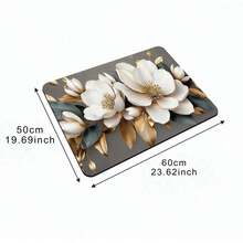 1pc Magnolia Flower Printed Kitchen Cabinet Dish Drying Mat, Super Absorbent, Hides Stains, Rubber Backed Multi-Purpose Pad For Countertops, Coffee Makers, Dish Racks, Washing Machines, Espresso Machines - HL XYJ 324 - View 8