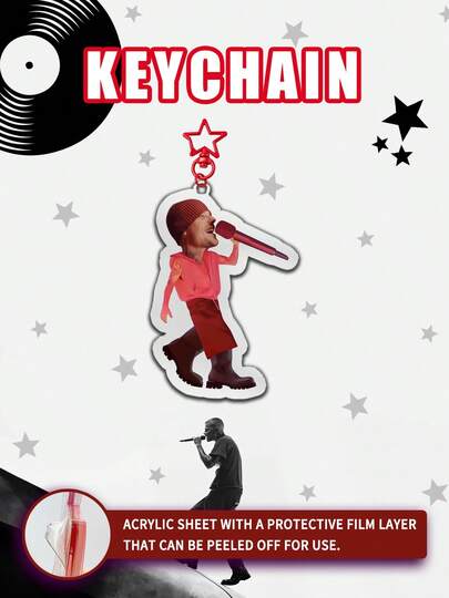 J-Beebs Acrylic Keychain: Suitable Gift For Singer/Bieber Fans (Christmas, Halloween, Birthday, Father's Day, Thanksgiving), Bag Decoration