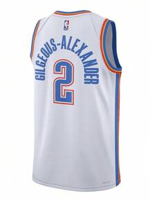 Nike 俄克拉荷马城雷霆队谢伊·吉尔杰斯-亚历山大联盟版耐克Dri-FIT NBA摇摆人球衣 - 藍白色 - 查看 2