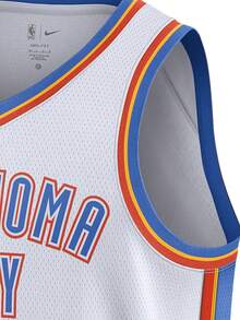 Nike 俄克拉荷马城雷霆队谢伊·吉尔杰斯-亚历山大联盟版耐克Dri-FIT NBA摇摆人球衣 - 藍白色 - 查看 5