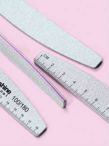 5 chiếc dũa móng tay chuyên nghiệp hình lưỡi liềm, độ nhám 100/180. - Xám - Xem 6
