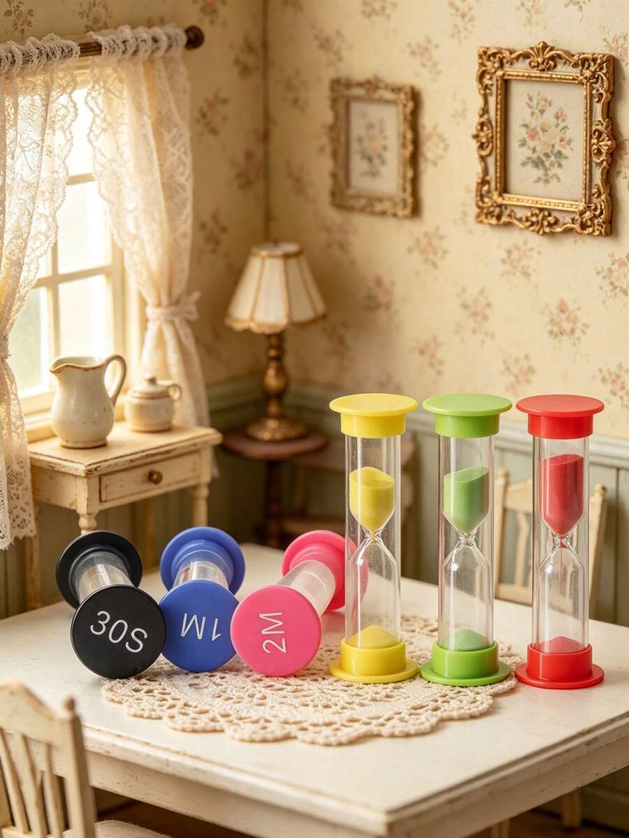 6个/套，包含30秒、1分钟、2分钟、3分钟、5分钟、10分钟定时器，创意桌面玩具，青少年礼物，时间管理与减压（颜色随机），定时器，压力球，圣诞节礼物，桌面装饰，游戏计时器，生日礼物，派对，派对惊喜，万圣节，嘉年华装饰