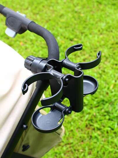 1 chiếc giá đỡ cốc gấp gọn đa năng 3 trong 1 cho xe đẩy, phù hợp với các loại xe đẩy xuyên biên giới, giá đựng bình sữa và đồ uống.