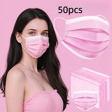 Masker Wajah Sekali Pakai Berkualitas Tinggi, 3 Lapisan Perlindungan, Klip Hidung yang Dapat Diatur - Bernapas, Lembut, Ramah Kulit, Cocok untuk Penggunaan di Rumah, Sekolah, Kantor, dan Luar Ruangan, Bahan Polipropilen, Desain Sekali Pakai - MultiWarna - View 21