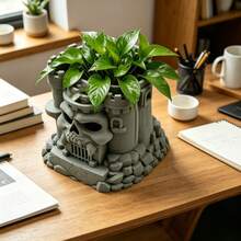 Hộp đựng bút hình đầu lâu in 3D, sản phẩm mới nhất, quà tặng thủ công. - Xám - Xem 4