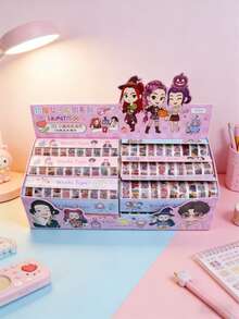 10入/1盒 K-POP 女團獵巫主題和紙膠帶組，可愛創意粉絲文具配件，日系可愛藝術手工膠帶，適用於剪貼簿、手帳、DIY裝飾、筆記本裝飾、手機生日禮物，適合學生、青少年、女孩、K-POP 粉絲 - 彩色 - 查看 2
