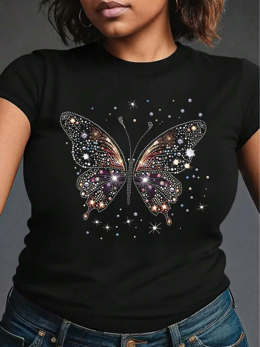 Dam-T-shirts - Svart - Visa 1