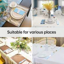 500个白色餐巾环，自粘餐具包装带，适用于餐厅、家庭聚会、户外活动、婚礼和节日 - 白色 - 查看 8