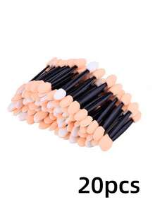 20/50/100/200pcs Double-Ended Eyeshadow Brushes, Disposable Double-Sided Eyeshadow Sponge Applicators, Oval Eyeliner Brushes, Makeup Brushes Tools - Multicolor - View 15