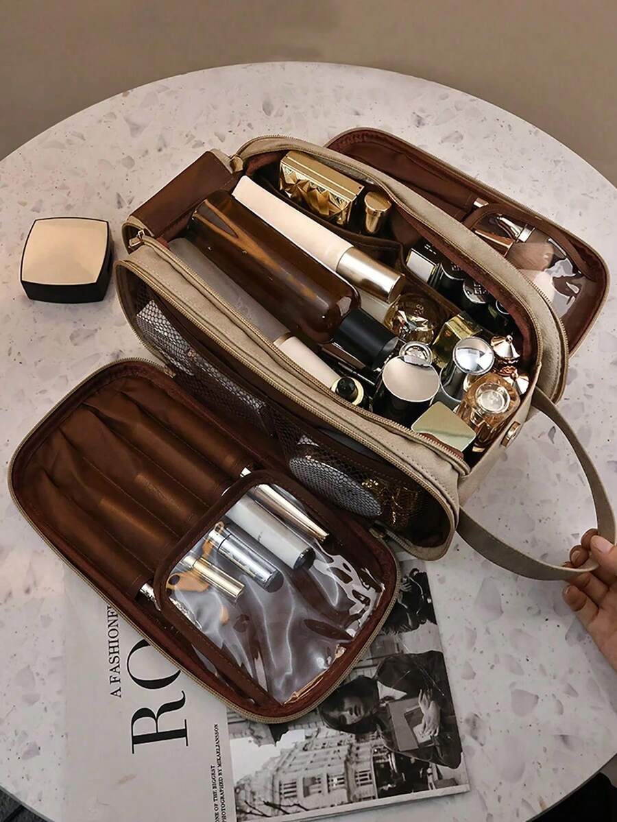 Camel Waterproof PU Leather Multifunctional Makeup Bag Double-Layer Large Capacity Portable Travel Cosmetic Bag Toiletries Storage Bag With Handle For Woman Dividers PU Makeup Bag Brush Storage Bag Men Business Wash Bag School Supplies Travel Essentials Make Up Bag Holiday Essentials Makeup Bags Makeup Pouch Makeup Organizer Holiday Winter 2024 Make Up Organizer Makeup Storage Back To School Supplies,Summer, Beach Bag, Beach, Purse, Purses, Purses And Bags Women, Cruise Essentials, Mothers Day Gifts Women, Gold Purse, Travel Essentials, Beach Accessories For Women, Vacation Essentials, Llaveros Para Mujer, Bag, Mochilas, Tote, Wallet, Mothers Day Gift, Teacher Appreciation Gifts, Octobuddy [US-Based Shipping] - Lạc đà - Xem 1
