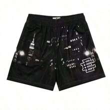 New Basic Summer Mesh Shorts EE.Classic Floral Print Gym Shorts 2025 Beach, Basketball And Sports Shorts For Men - Fangzi Negro - View 2
