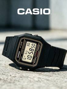 Casio 复古数字手表 F-91WG-9 黑色金色树脂表带 男女通用复古方形手表 闹钟计时码表 防水 - 经典 Y2K 街头风手表，适合校园、日常佩戴、音乐节，是青少年和年轻人的酷炫生日礼物 - 黑+黃 - 查看 5