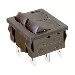 Avant Single-Pole Double-Button Rocker Switch - Black - View 1