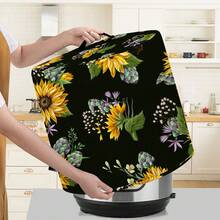 1pc Sunflower Pattern Rice Cooker Dust Cover, Modern Style Polyester Flower Print Available In Multiple Sizes, Kitchen Home Decor Appliance Cover Cloth, Dustproof, Washable Dust Cover ,Decorative Appliance Dust Cover With Top Handle & Storage Pockets - Full Coverage - View 3