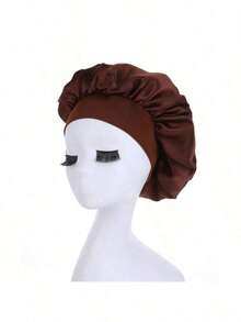 1/2 chiếc Mũ ngủ thời trang nữ màu trơn, vành rộng, co giãn, chất liệu satin mềm mại, thoải mái, thoáng khí, kiểu dáng thường ngày, chống trượt. - Nhiều màu - Xem 10