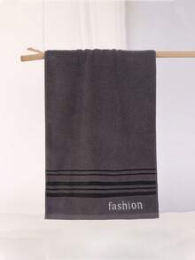 1件及3件/組現代條紋刺繡純棉毛巾組，超柔軟，高吸水性，快速乾燥，標準尺寸面巾，輕量，無毛屑，客用毛巾，桑拿客用毛巾，耐用浴室用品，精美禮物 - 彩色 - 查看 9