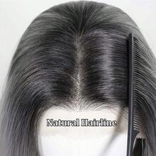 13x4 Lace Front Wig, Ombre Gold Short Wavy Bob, Dark Roots, 150% Density, Heat-Resistant Synthetic Fiber, Natural Looking, Suitable For Daily Use - Dusty Purple - View 6