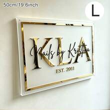 Custom Acrylic Commercial Signage | Acrylic Logo Signage | Welcome Signage | Salon Signage, Custom Acrylic Commercial Logo Signage: Modern Office Decor, Custom 3D Acrylic Logo Signage (Suitable For Door Or Wall), Modern Salon Signage With Stand, Commercial Signage - Multicolor - View 14