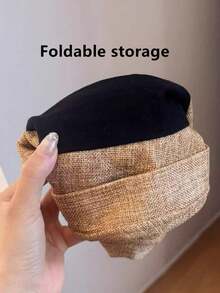 1 pezzo Cappello da sole a tesa larga pieghevole per donna, cappello estivo leggero con protezione UV per attività all'aperto, pieghevole e portatile, adatto per uso quotidiano all'aperto, vacanze al mare - Multicolore - Visualizzare 6