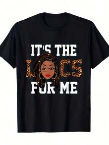 Camiseta Clásica de Mujer con Estampado Gráfico It'S Locs Me (Por Las Rastas Paraí) y Estampado de Leopardo -% Corte Relajado, Estilo Retro Casual con Ligera Elasticidad, Cuello Redondo, Manga Corta, Para Atuendo Casual, Ropa de la Cultura de las Rastas, Regalo de Navidad/Halloween, Camiseta de Verano - Negro - Ver 6