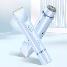2合1女性電動刮鬍機與修剪器，無痛雙頭除毛器適用於臉部、身體與比基尼區，USB充電式理容套組，便攜式全能刮鬍刀打造光滑肌膚，適合送給她的生日禮物 650mAh - 查看 12