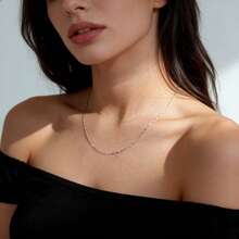 1pc S925 Sterling Silver Low-Allergy Fine Chain Necklace - Anti-Oxidation Minimalist Chain, Suitable For Sensitive Skin, Perfect For Daily Wear And Layering On Special Occasions - White - View 6
